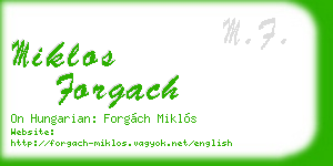 miklos forgach business card