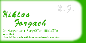 miklos forgach business card